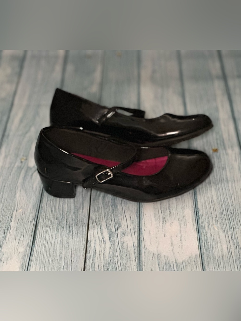 SO* Black Patent Mary Jane Block Heels with Strap | Size 3 Y | Girl Dress Shoes
